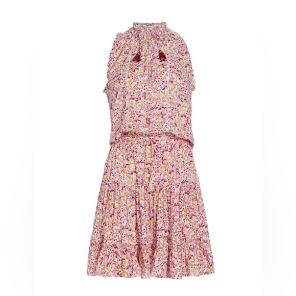 POUPETTE ST BARTH Women’s Clara V-neck Minidress In Purple Mini Jonquille NWT XS - Picture 5 of 5